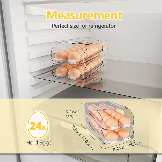 Egg Holder for Fridge, Automatic Steady Rolling Egg Container - Image 6