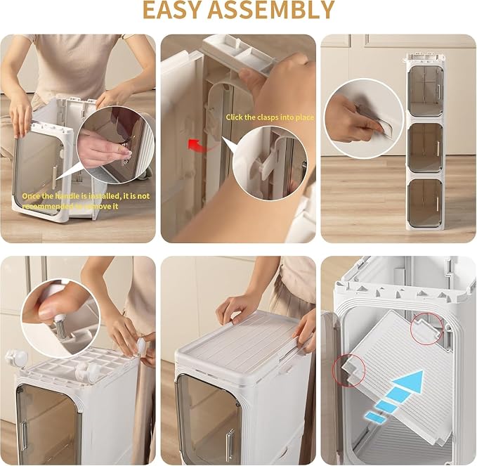 3-Tier Slim Tall Narrow Bathroom Storage Cabinet - Image 6