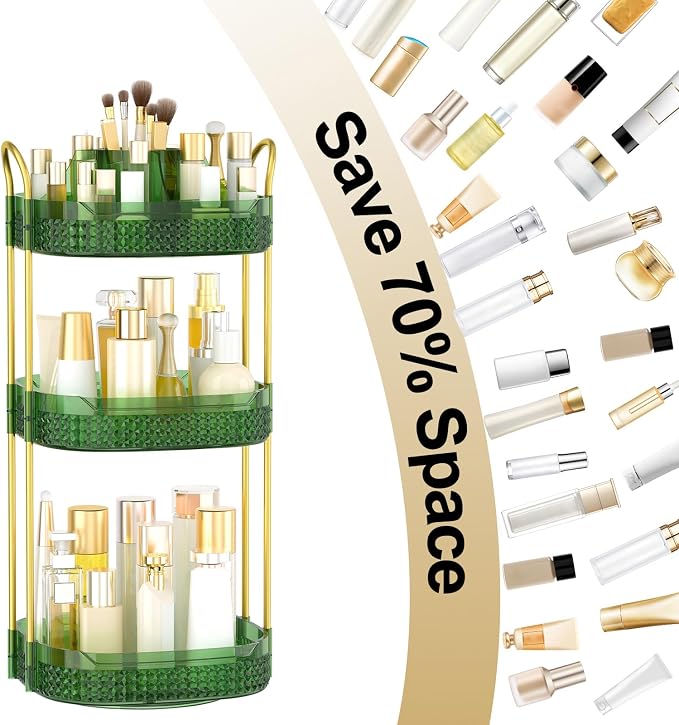 Rotating Makeup Organizer for Vanity 3 Tier, Perfume Organizer - Image 2