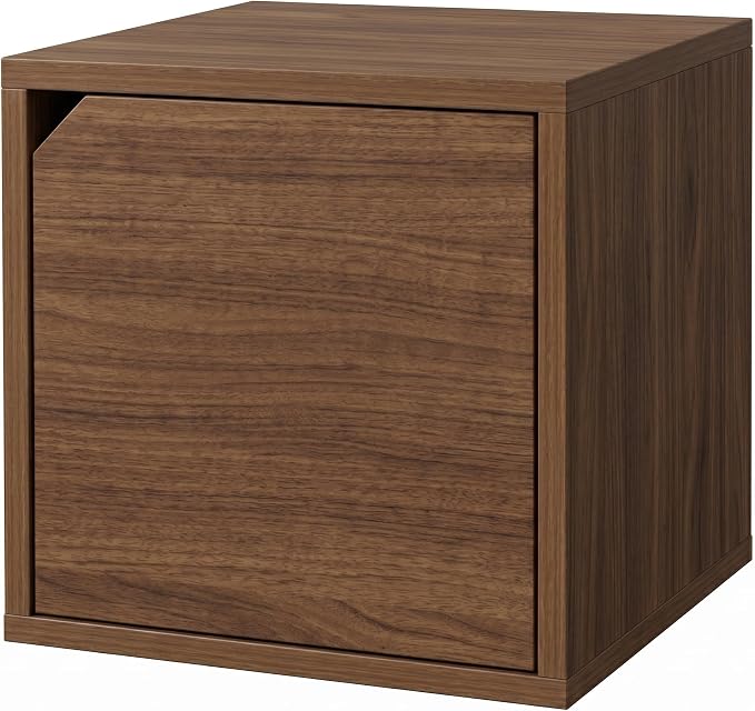 Modular Storage Cube with Door, 11.8" x 11.8" Multipurpose Wooden Bookshelf and - Image 7