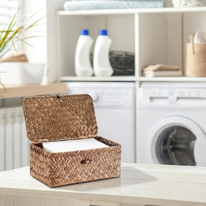 Dryer Sheet Holder, Woven Seagrass Dryer Sheets Storage Container - Image 9