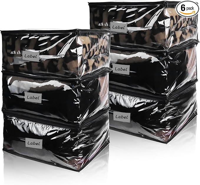 Clear Zippered Storage Bags Plastic Sweater Storage Bags by Heonay