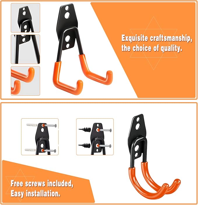 20 Pack Garage Storage Hooks Heavy Duty, Steel Bike Hook - Image 6