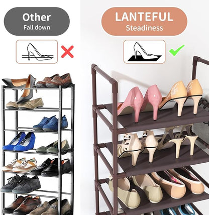LANTEFUL 10 Tiers Tall Shoe Rack 20-25 Pairs Boots Organizer Storage Sturdy - Image 6