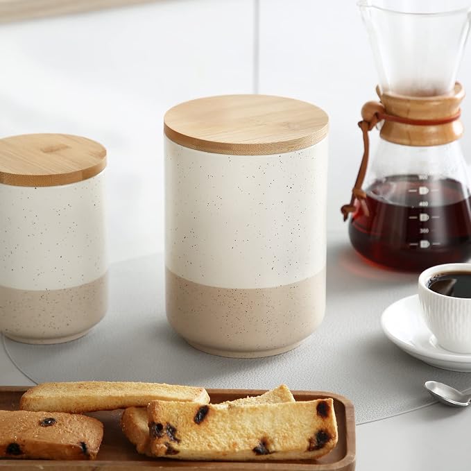 vancasso Sabine Ceramic Canister - 36 oz Kitchen Storage Container - Image 6