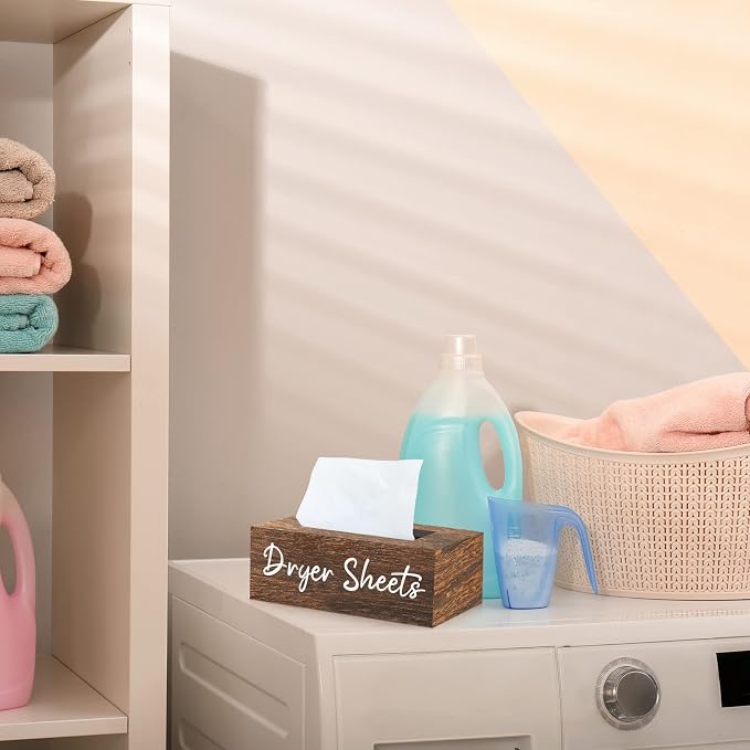 Blulu Dryer Sheet Holder for Laundry Room Wooden Dryer Sheet Container Sheets - Image 3