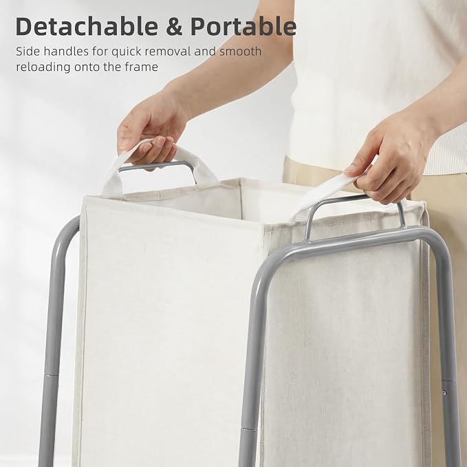 STORAGE MANIAC Metal Rack Laundry Hamper, 85L Large Laundry Basket - Image 4