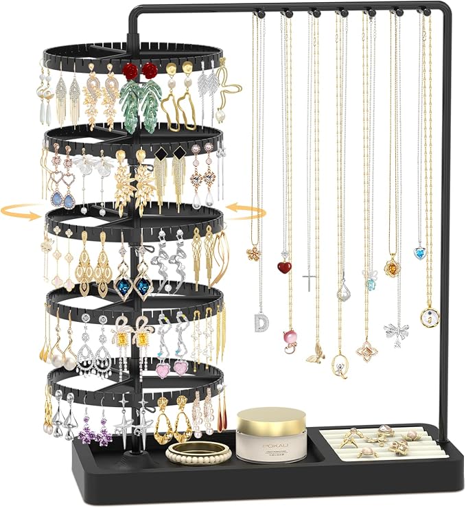 EsLuker.ly Earring Holder Organizer Necklace Display Stand Jewelry Storage | by EsLukerly