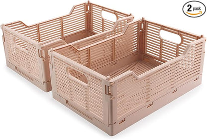2-Pack Collapsible Crates for Storage, 15.75x11.81x6.1 In, Collapsible Plastic by Vivikivi