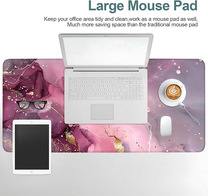 Pink Gaming Mouse Pad 35.4"x15.7"Desk Mat Anti-Slip Rubber Base & Durable - Image 6