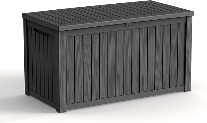 180 Gallon Waterproof Outdoor Storage Box, UV Resistant Resin Deck Box by KFY