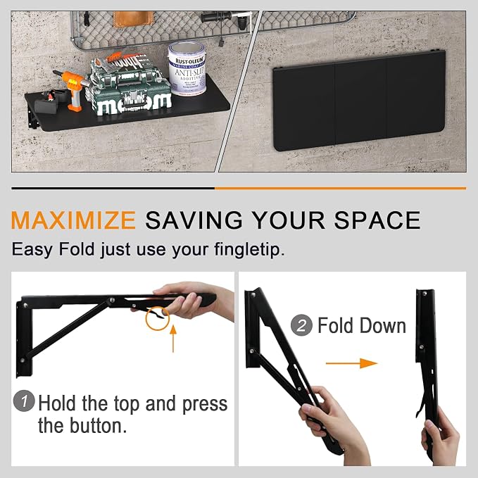 TEAMIX Wall Mounted Desk, Folding Table - Image 5
