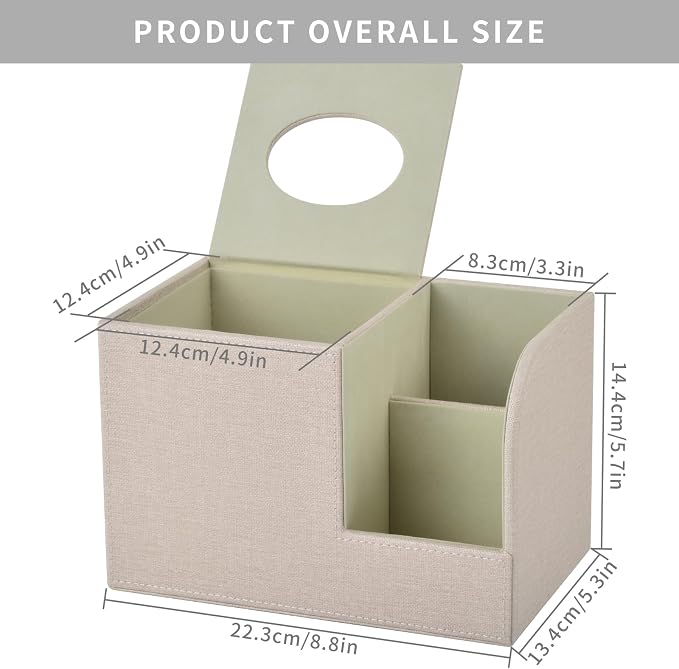PU Leather Square Tissue Box Cover, Tissue Box - Image 3