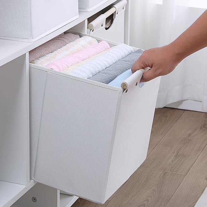HOONEX Large Collapsible Storage Bins, Linen Fabric, Storage Baskets - Image 5