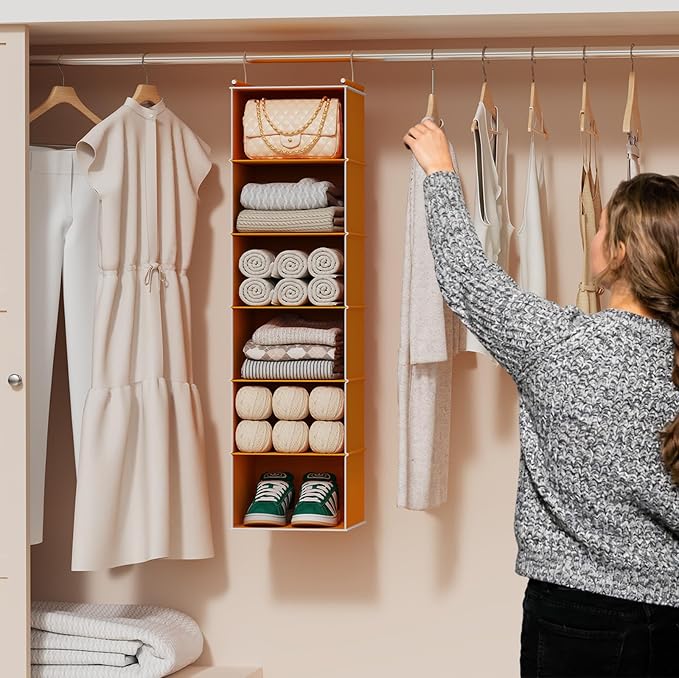 MAX Houser 6-Shelf Hanging Closet Organizer, Hanging Storage Shelves - Image 8