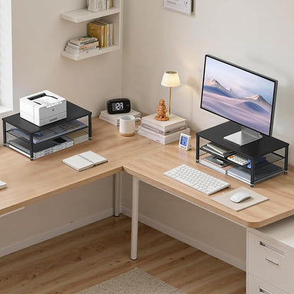 Desk Organizers and Accessories, 2-Tier Metal Computer Monitor Stand Riser - Image 5
