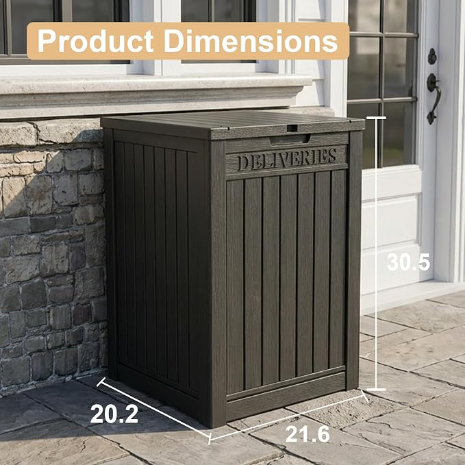EasyUp 56 Gallon Deck Boxes Outdoor Waterproof, Resin Outside Storage Box - Image 4