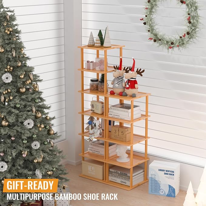 Bamboo Free Standing Shoe Rack Shelf Multi Tier Tall Wooden Stackable Shoes - Image 7