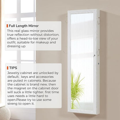 GISSAR Jewelry Mirror Armoire Wall Mount Over The Door Cabinet Storage - Image 2