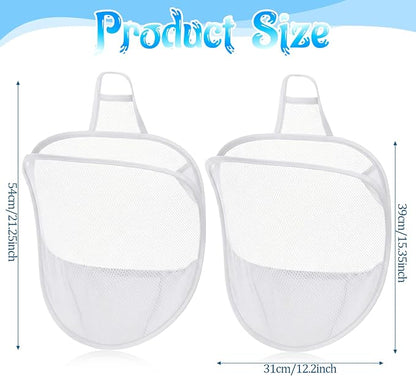 2 Pack Foldable Mesh Hanging Laundry Hamper, Space-Saving Wall Mounted Dirty - Image 2