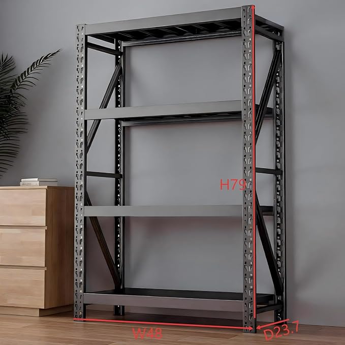 Heavy Duty Warehouse Shelving 4-Tier Industrial Steel Storage Shelves, 2600LB - Image 2