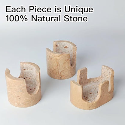 Travertine Sponge Holder, Dual-Slots Natural Stone Sink Organizer - Image 7