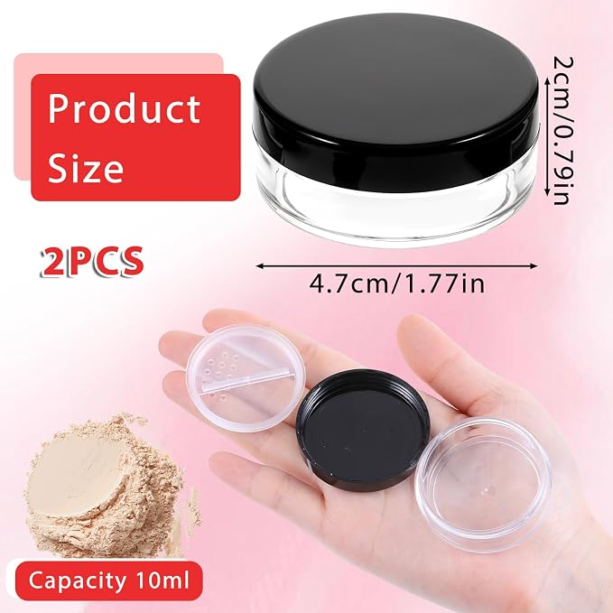 2PCS Travel Powder Container, 10ml/0.34oz Loose Powder Containers - Image 2