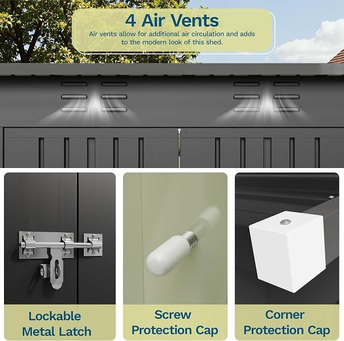 Patiowell 8x4 FT Outdoor Storage Shed - Image 4