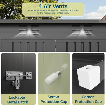 Patiowell 8x4 FT Outdoor Storage Shed - Image 4