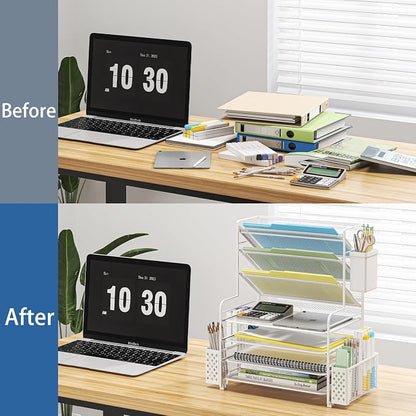 Simple Trending 7 Tier Desk File Organizer, Letter Tray Paper Organizer - Image 5