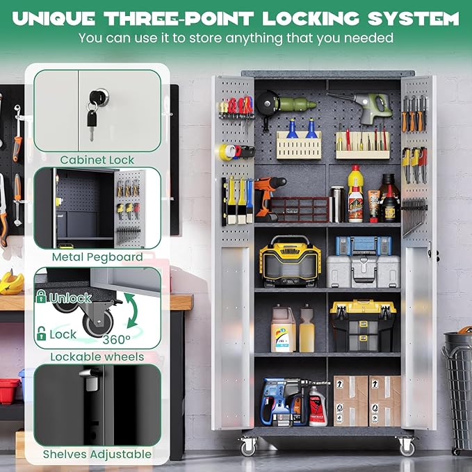 10-Piece Heavy Duty Steel Garage Cabinet System - Image 4