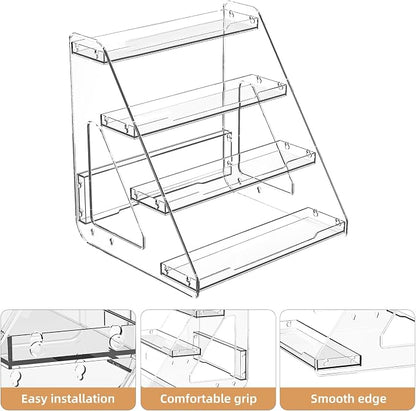 JOYZAN Clear Riser Display Stands 4 Tier Display Shelf Tiered Display Rack | - Image 8