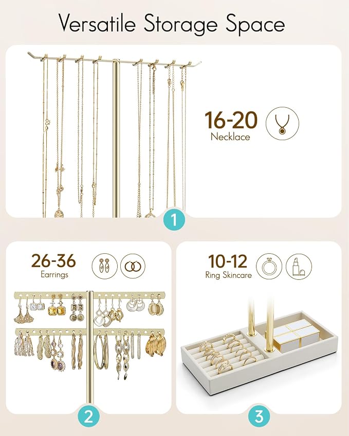 Vlando 2 Tier Jewelry Stand Organizer - Image 3
