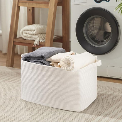 95L Extra Large Blanket Basket, Rectangle Nursery Blanket Storage - Image 6