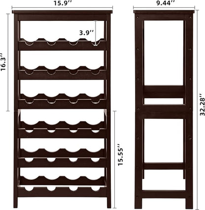 VASMIA Wine Rack Free Standing Floor, 6-Tier Display Wine Storage Shelves - Image 7