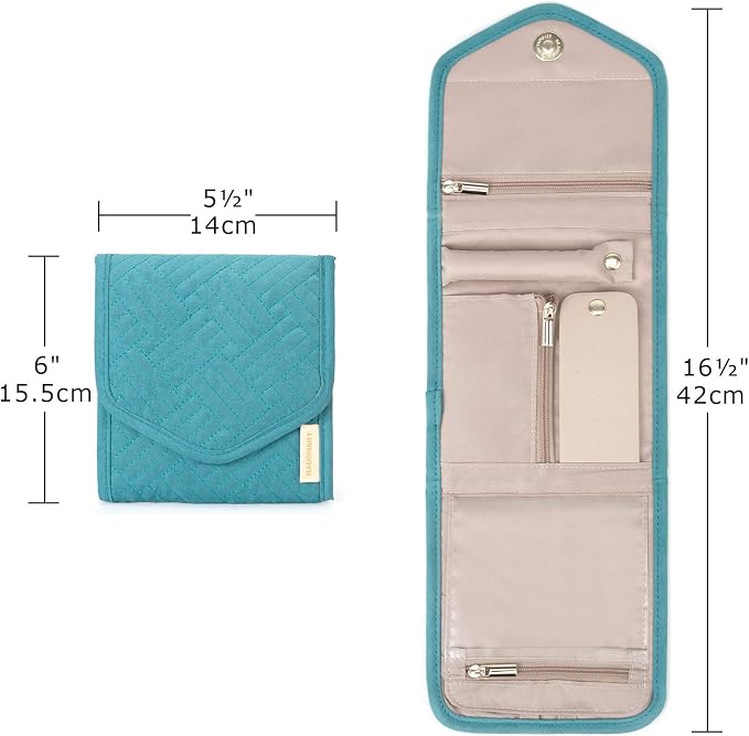 BAGSMART Travel Jewelry Organizer Case Foldable Jewelry Roll - Image 4