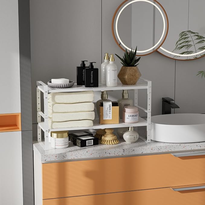 Expandable, Adjustable & Stackable Spice Rack, Cabinet Kitchen Countertop Shelf - Image 7