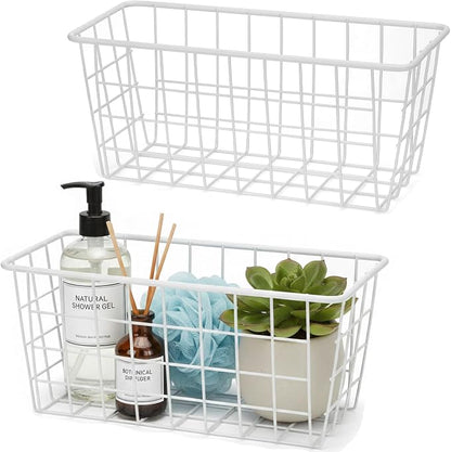 Hanging Kitchen Baskets Adhesive Sturdy Wire Storage Baskets by HDYOUDO