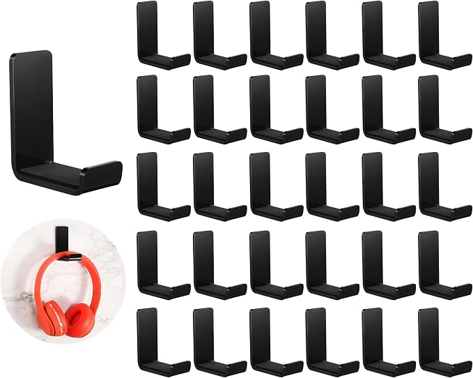 Weewooday 32 Pcs Headphone Hanger Headphone Holder Wall Hook School Classroom by Weewooday