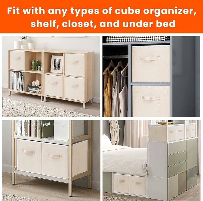 Storage Cubes - 11 Inch Heavy Duty Fabric Storage Bins - Image 6
