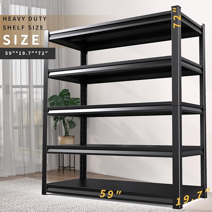 2 Pack Garage Shelving Heavy Duty Storage Shelves 3000LBS Adjustable Garage - Image 2