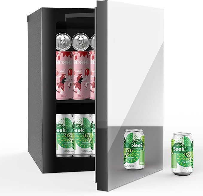 Compact Freestanding Beverage Refrigerator and Skincare Fridge, 0.9 Cu.Ft Mini by Erivess