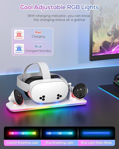 Charging Dock for Meta Quest 3S/3, Kinwin PD 18W Fast Charging Station for - Image 4