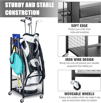 Mythinglogic Golf Storage Garage Organizer, Golf Bag Storage Stand and Other - Image 9