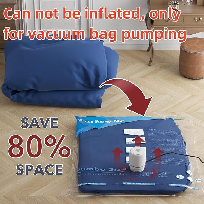 GONGSHI Vacuum Seal Bags for Clothing Travel & Home Storage, Travel Vacuum Bags - Image 9