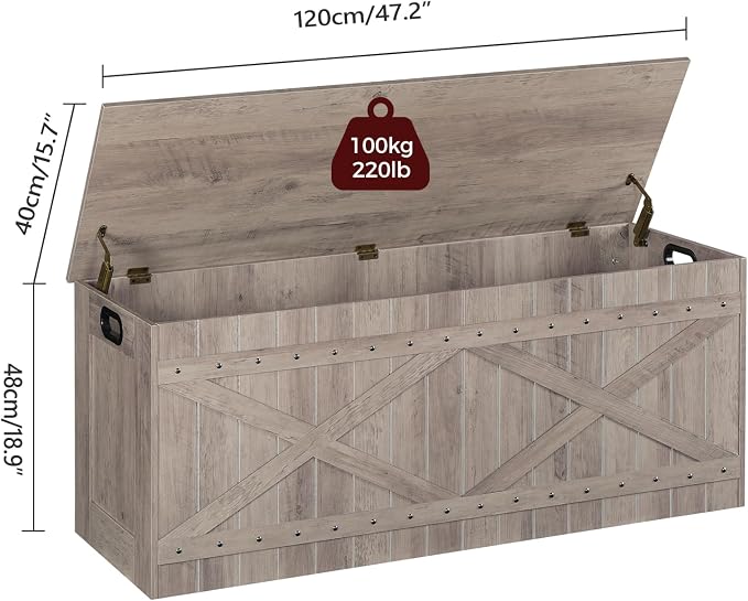 MAHANCRIS 47.2" Storage Chest, Extra Large Toy Box - Image 2