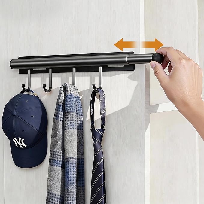 Lewondr 12" Valet Rod for Closet Pull Out, 2 Pack | Adjustable, Heavy Duty - Image 5