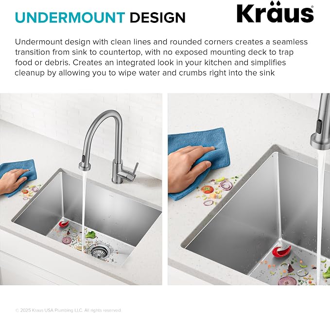 Kraus KHU101-24L Standart PRO 24-inch Undermount 16 Gauge Single Bowl Laundry - Image 9