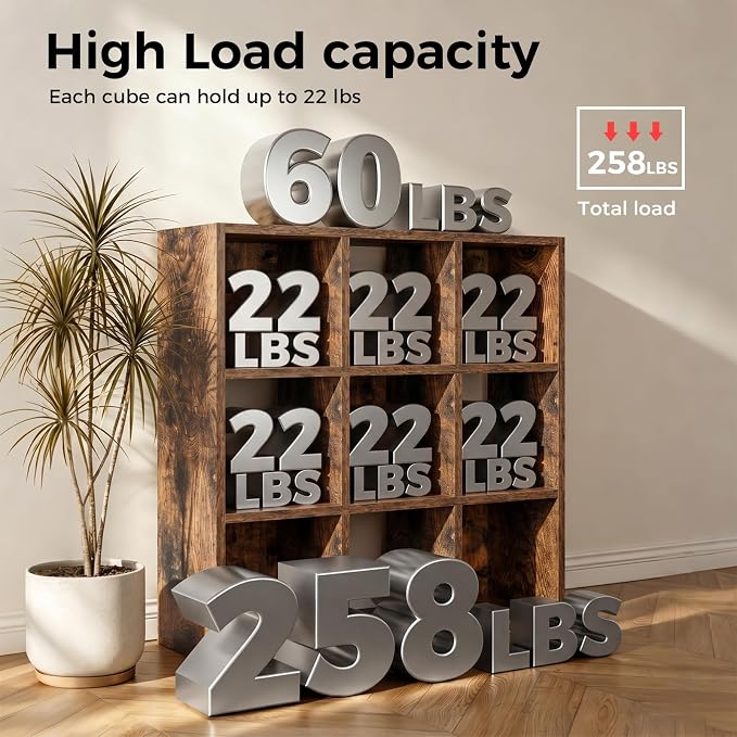 LUCKLIFE 9-Cube Storage Organizer, Stackable Modular Bookcase Shelf - Image 4