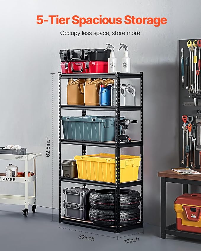 VEVOR Storage Shelves, 2000 lbs, 5 Tier Garage Storage Shelving - Image 3